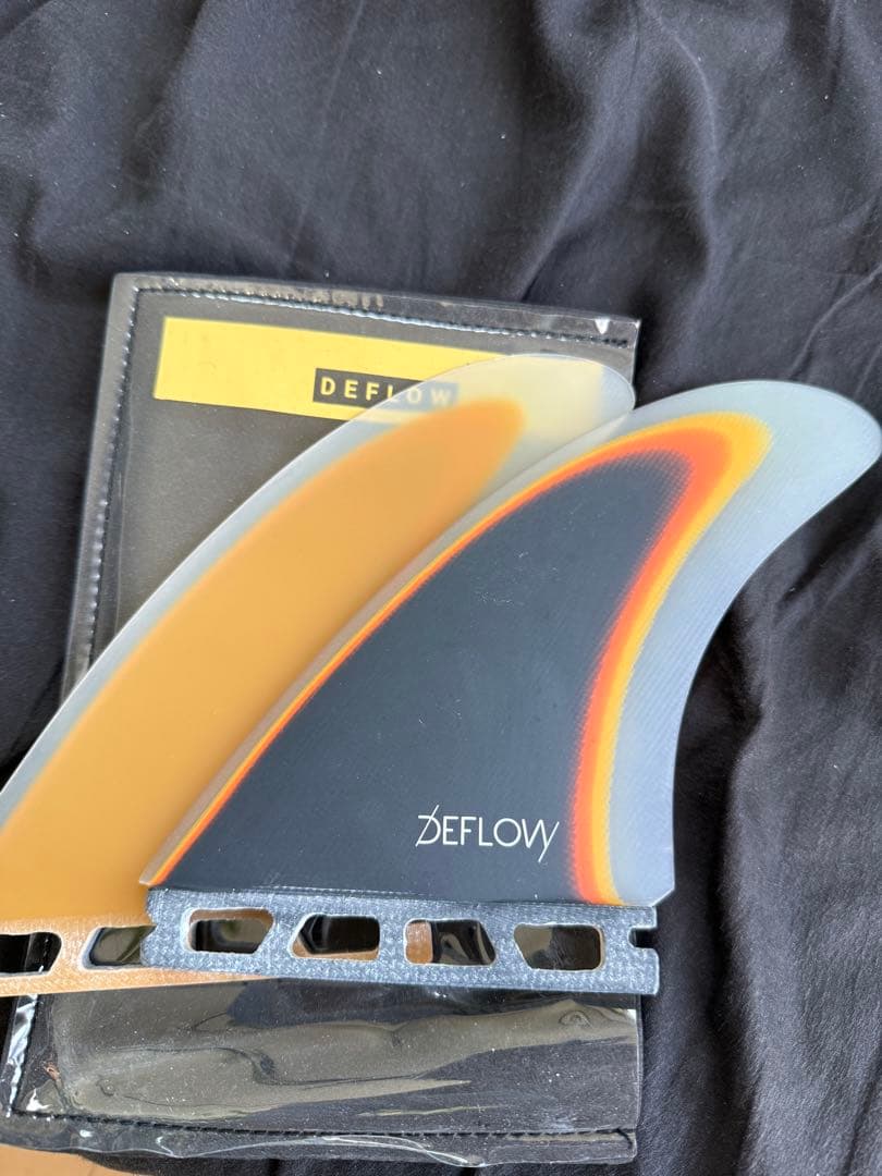 DEFLOW サーフボードフィン オレンジ グレー