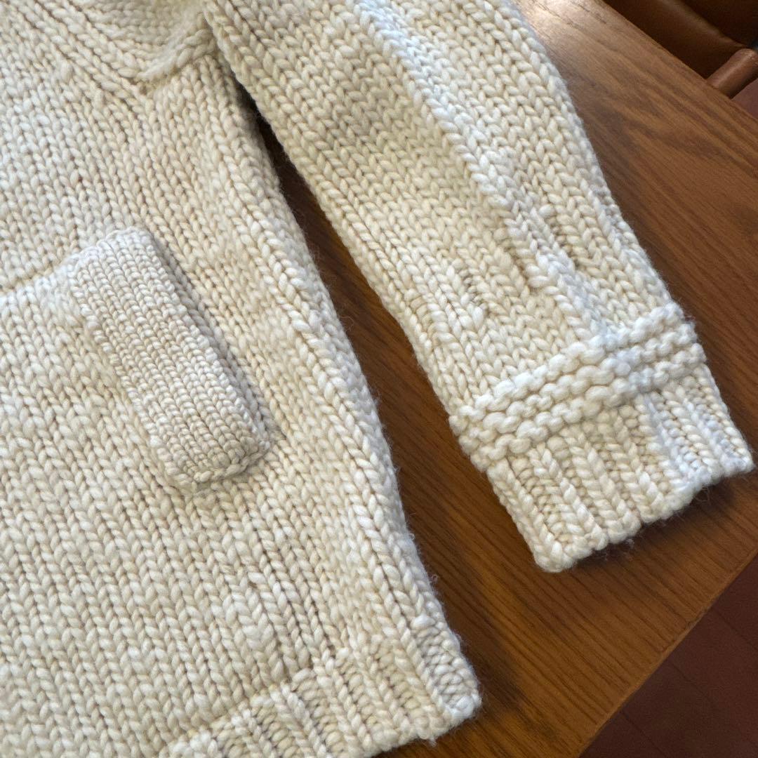 ストーンアイランド フード付きチャンキーニットカーディガン　ホワイト L