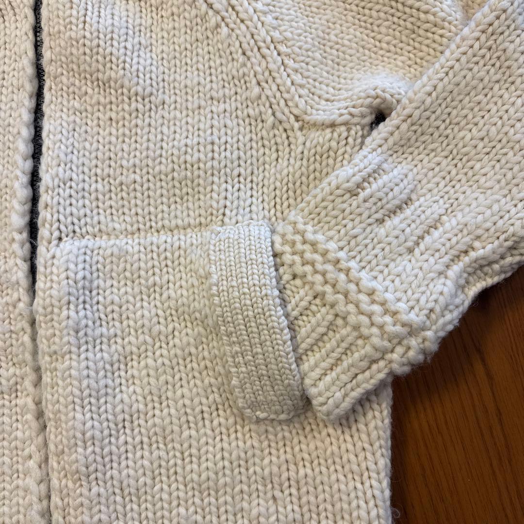 ストーンアイランド フード付きチャンキーニットカーディガン　ホワイト L