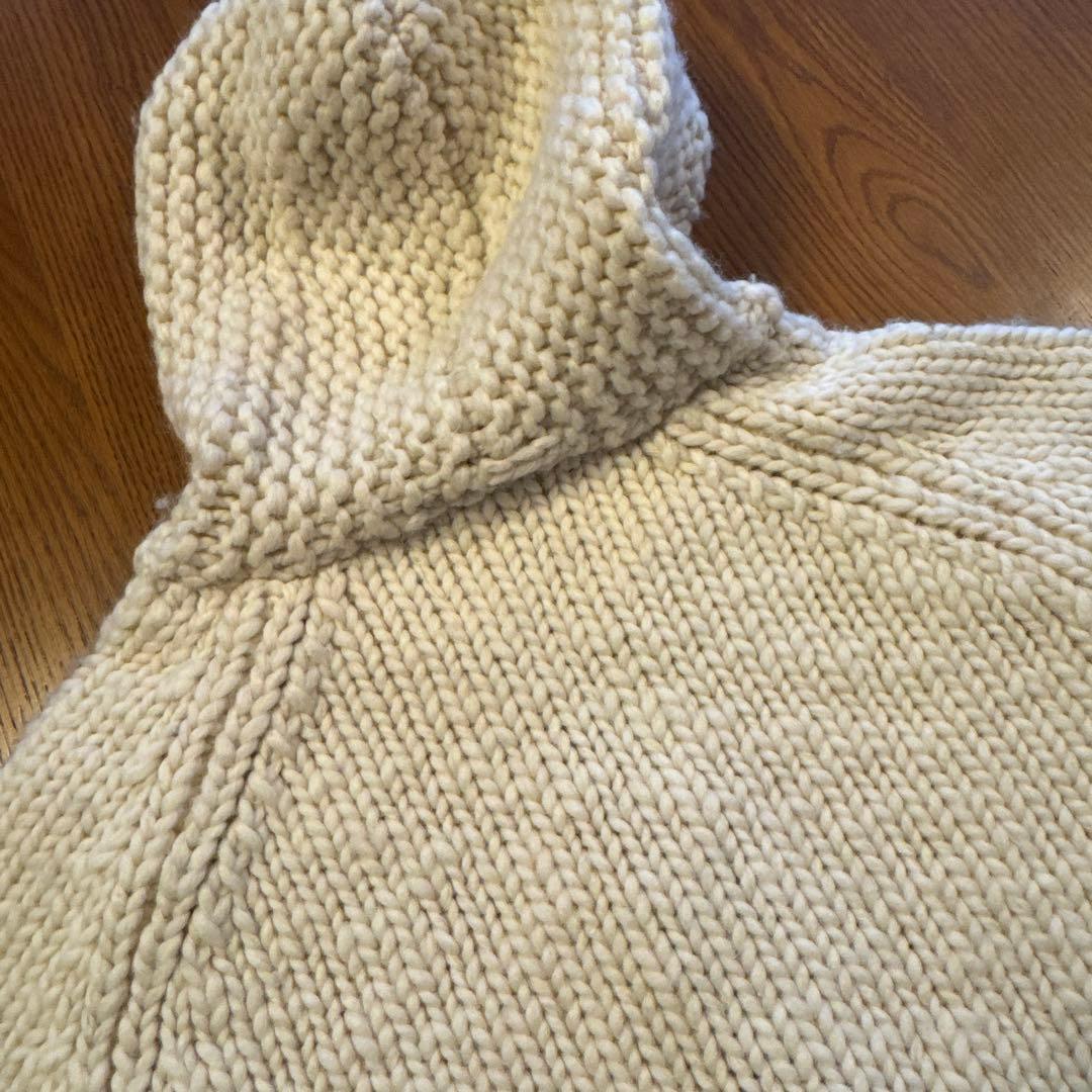 ストーンアイランド フード付きチャンキーニットカーディガン　ホワイト L