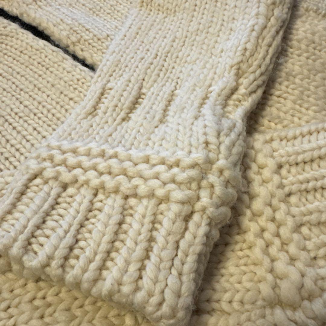 ストーンアイランド フード付きチャンキーニットカーディガン　ホワイト L