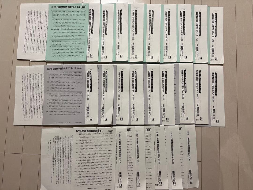 日能研　2024年度　5年　学習力育成テスト　春期講習　夏期講習　冬期講習