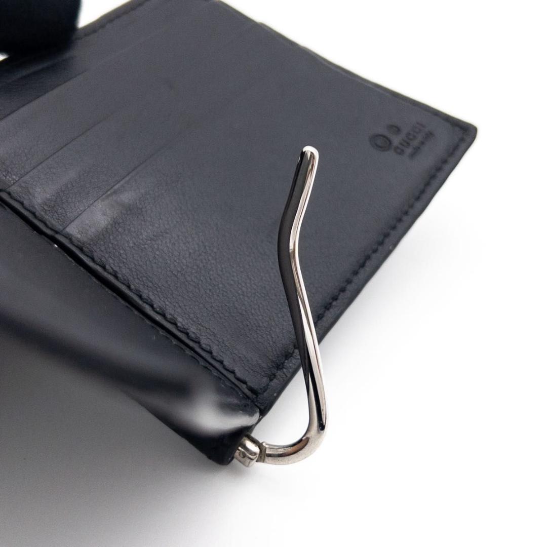 【極美品】GUCCI マネークリップ　マイクロシマ　黒　レザー