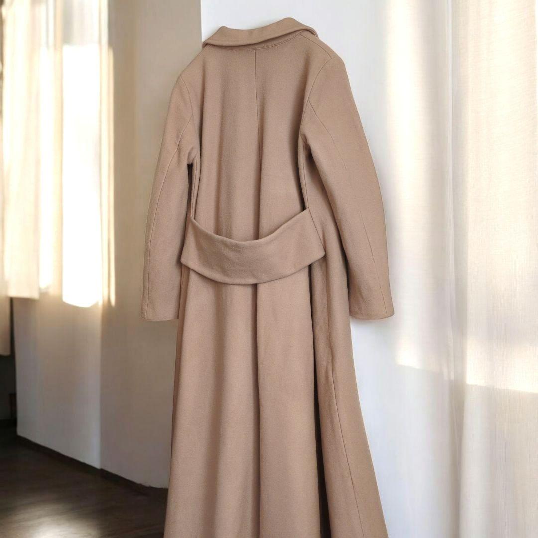 AMERI アメリ リトルフレアロングコート ベージュ M ウール100%