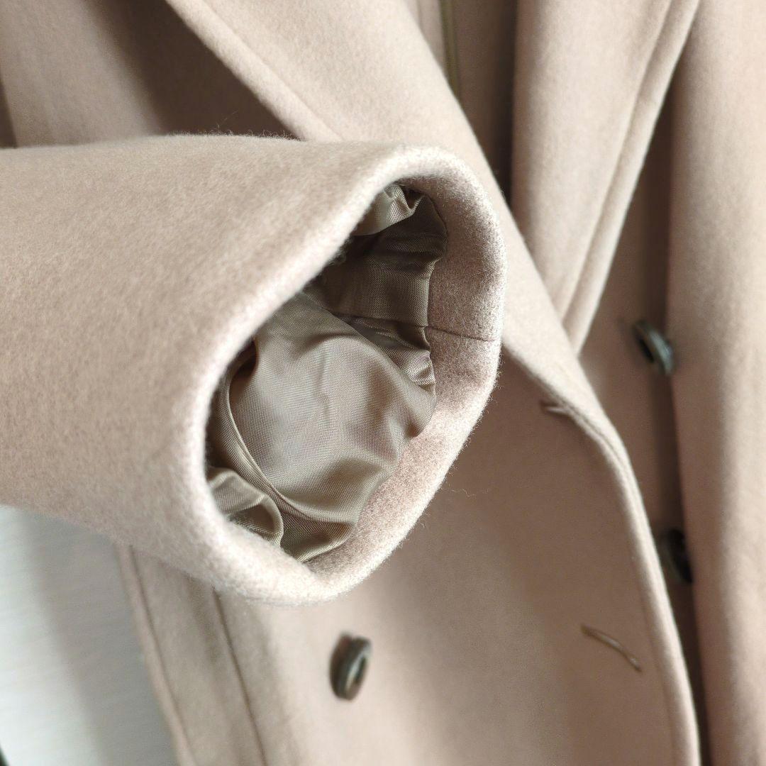 AMERI アメリ リトルフレアロングコート ベージュ M ウール100%