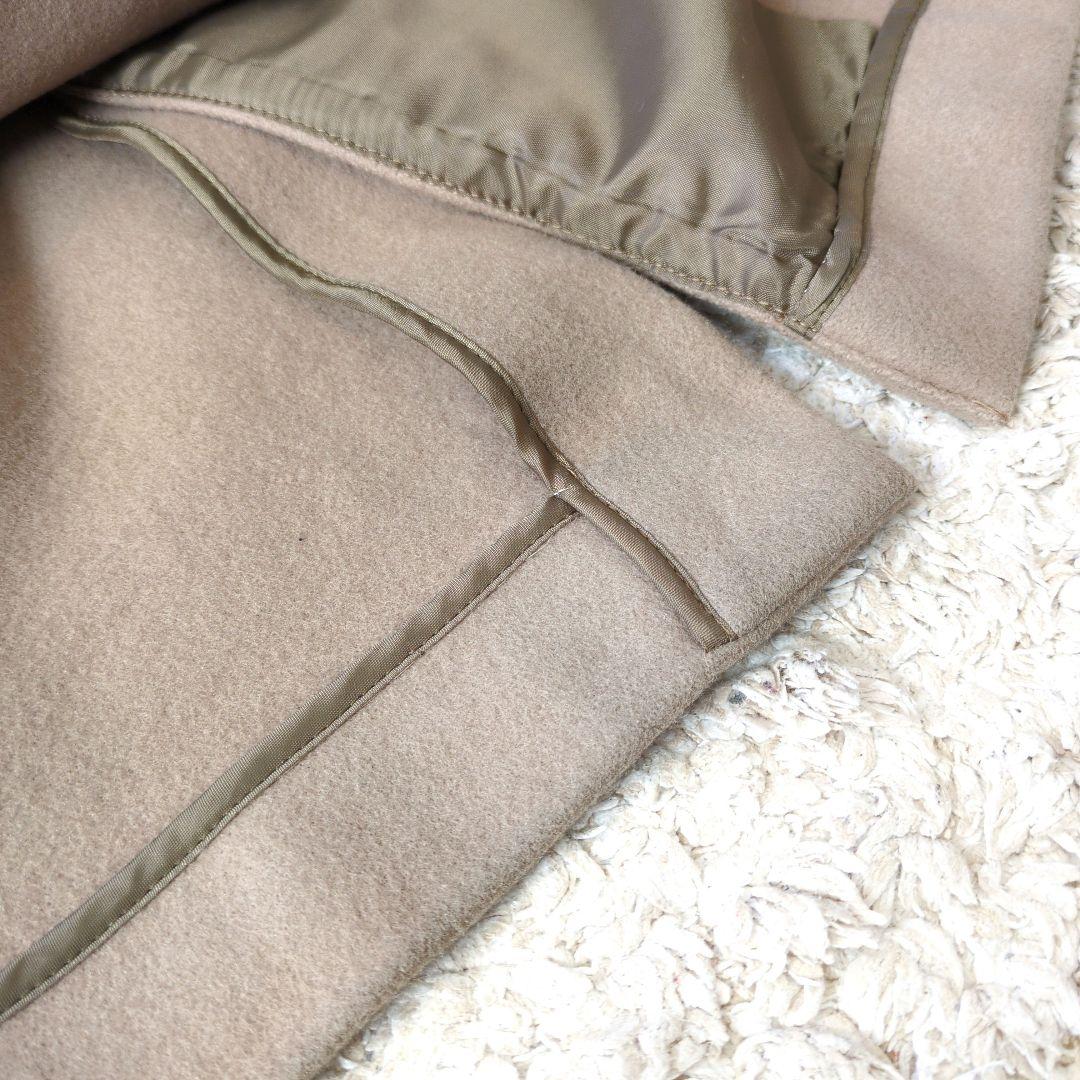 AMERI アメリ リトルフレアロングコート ベージュ M ウール100%