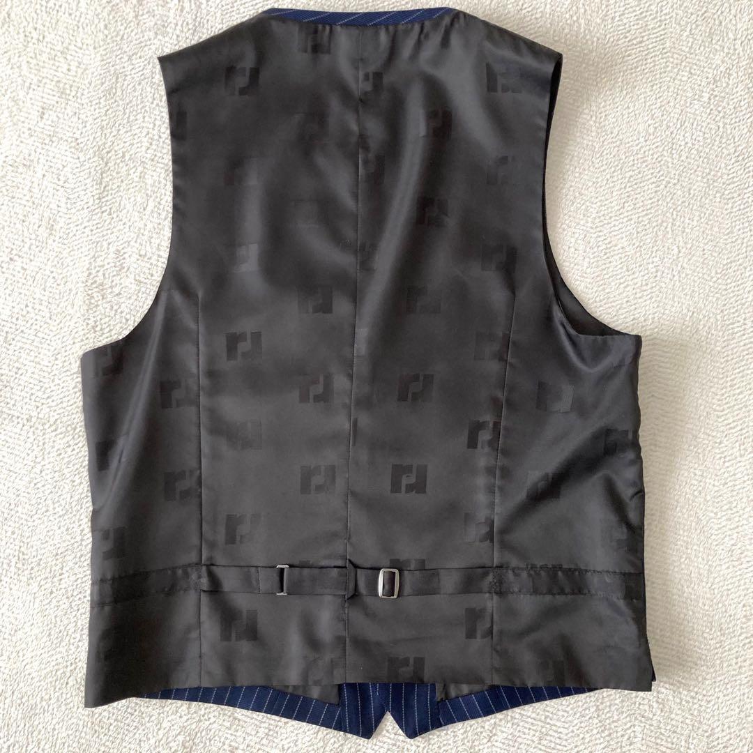 ✨美品✨ remoa HOMME 3ピース スーツ ネイビーストライプ AB5