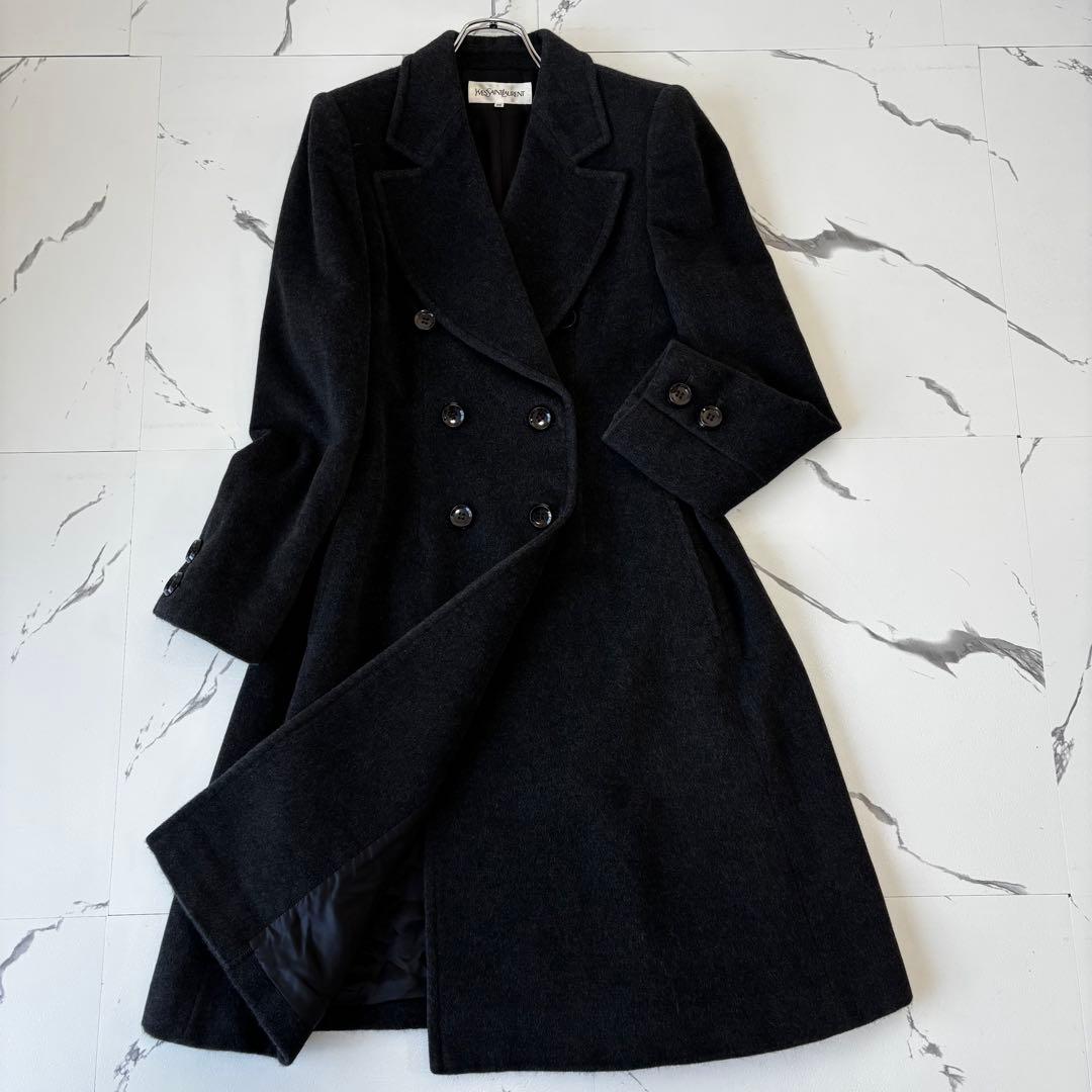 YVES SAINT LAURENT✨未使用級アンゴラ　ダブルチェスターコート
