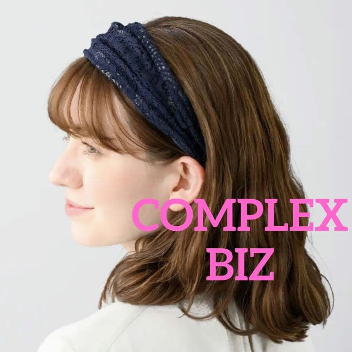 COMPLEX BIZ　フリーリーレース フレキシフィットヘアバンド(ネイビー)