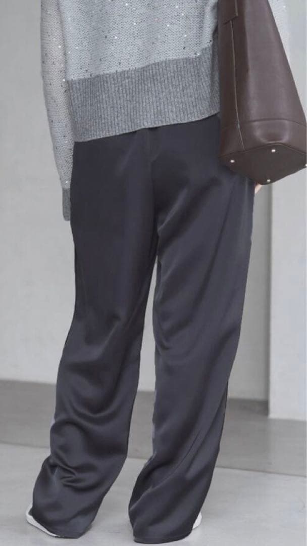 IENA ダブルサテン リラックスパンツ◆