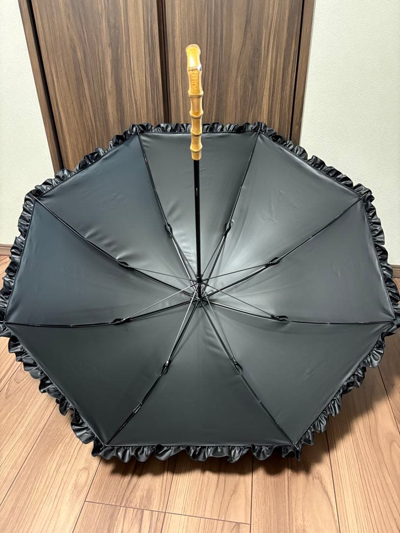 サンバリア 長傘 Mサイズ フリル ブラック