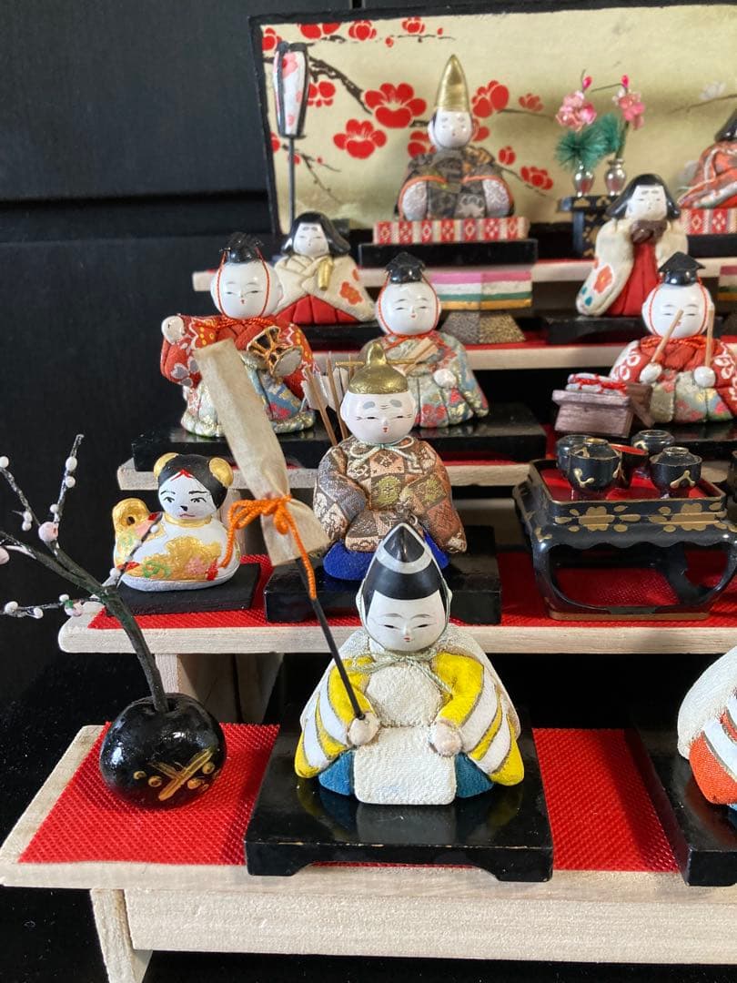 雛人形　アンティーク　木目込み雛十五人揃え