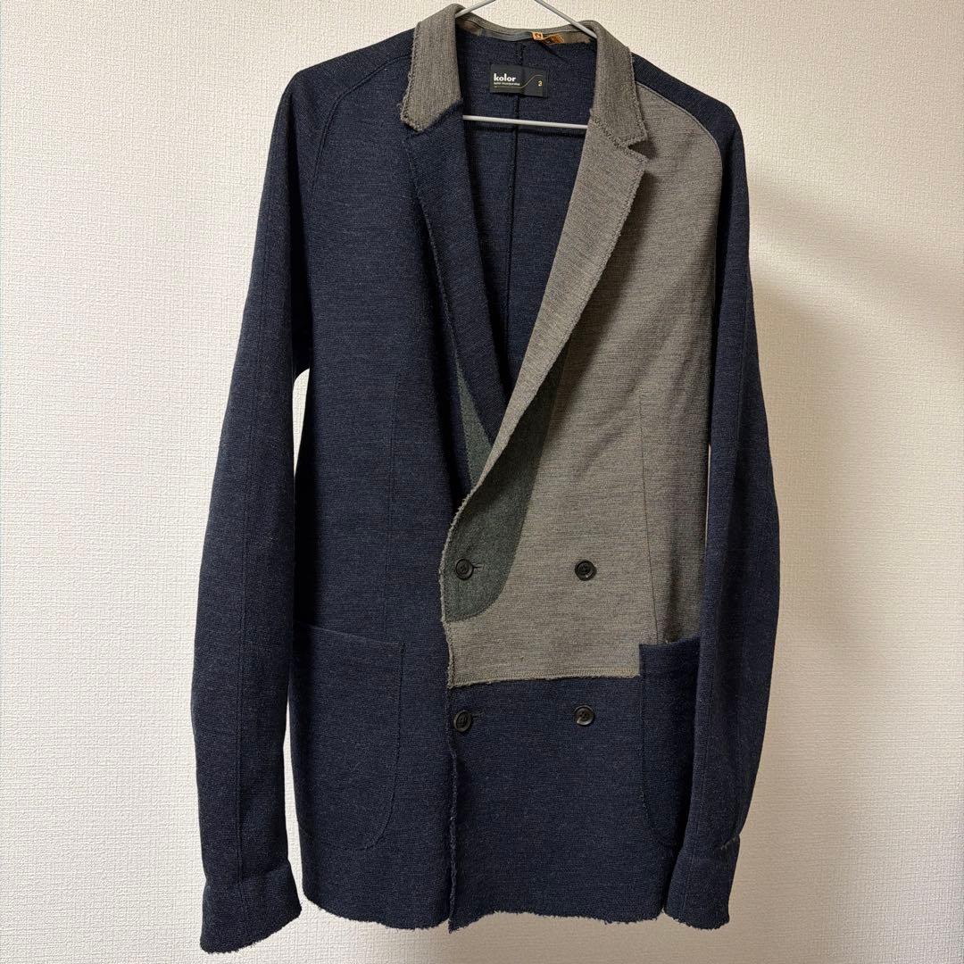 希少【kolor】ビッグシルエット ウール切替テーラードジャケット　3