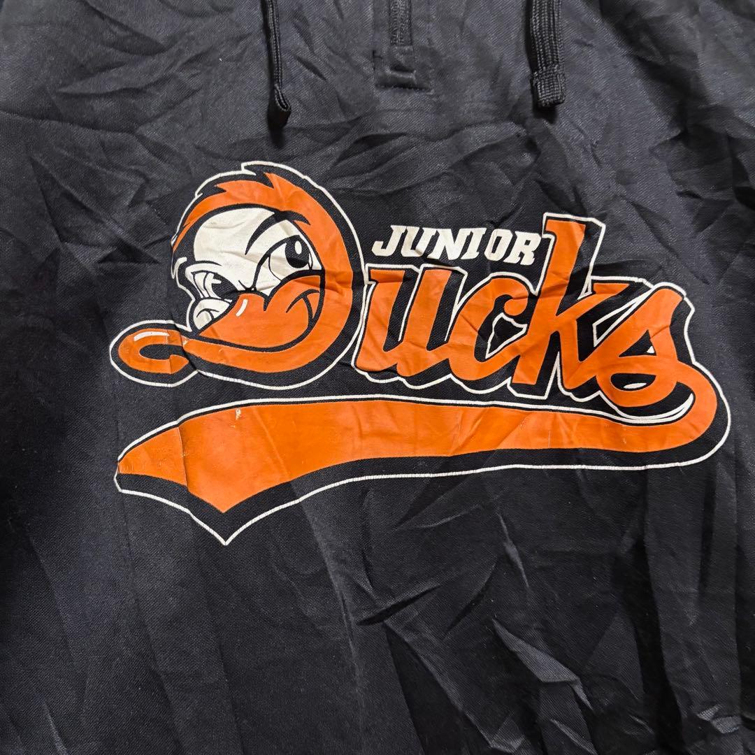 希少　パーカー　ウォームアップウェア ハーフジップ　海外古着【M】ブラック