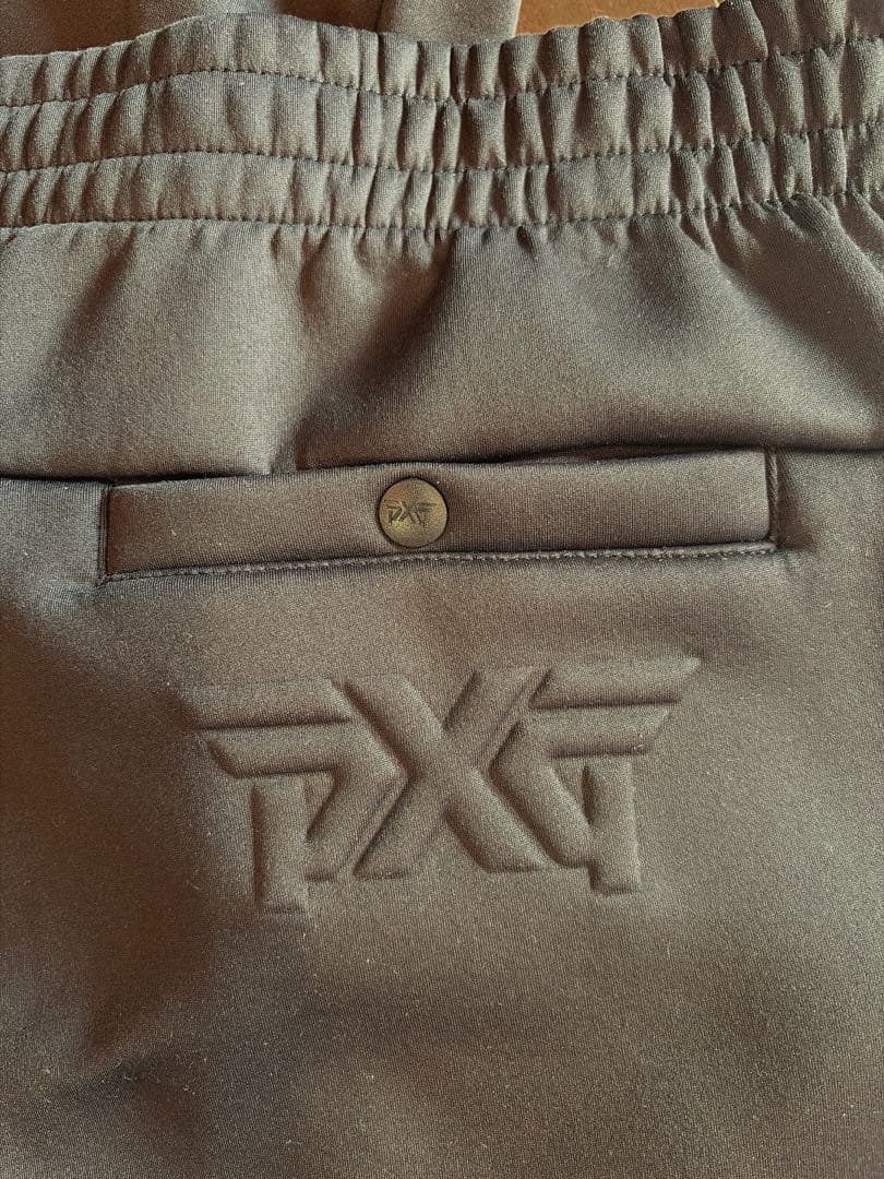 PXG 黒メンズパンツ　スウェット素材　伸縮　試着のみ　送料無料