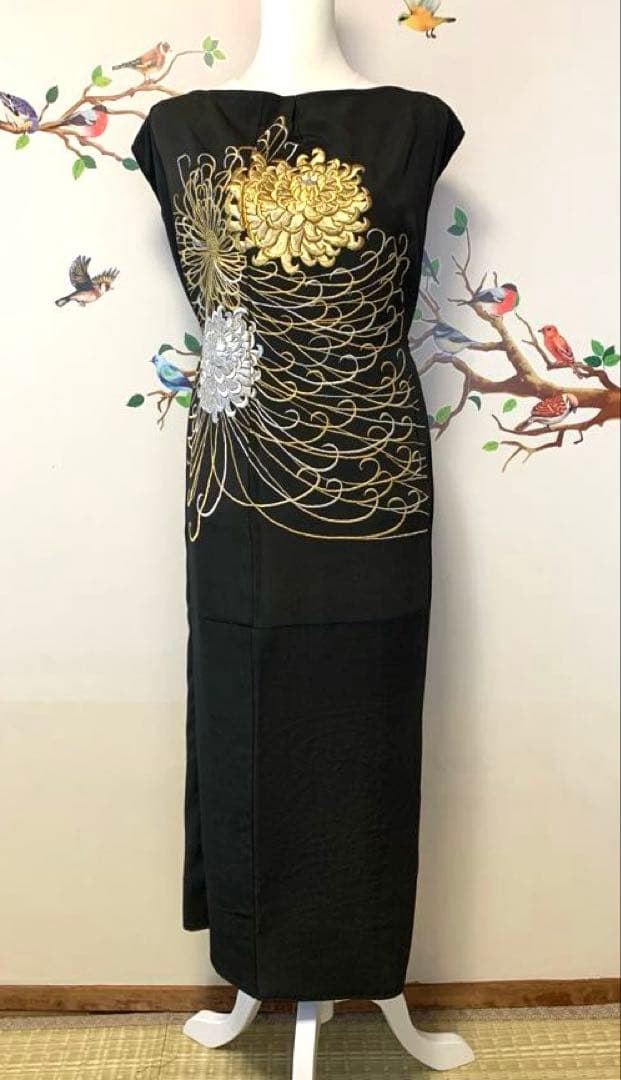 チ*〜様 着物　留袖　リメイク　ロングワンピース　マーガレット風ストール　セット