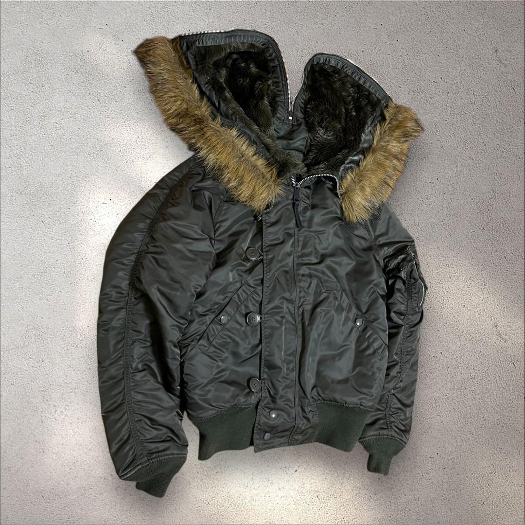 アルファインダストリーズ N-2B 現行　フライトジャケット　短丈　ファー