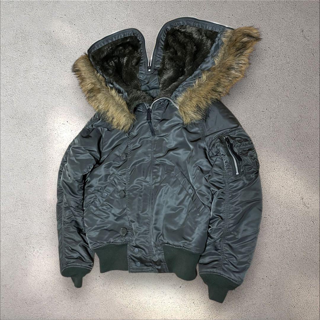 アルファインダストリーズ N-2B 現行　フライトジャケット　短丈　ファー