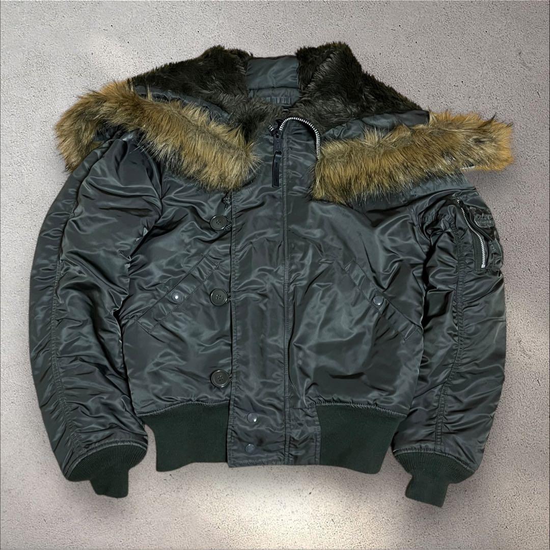 アルファインダストリーズ N-2B 現行　フライトジャケット　短丈　ファー