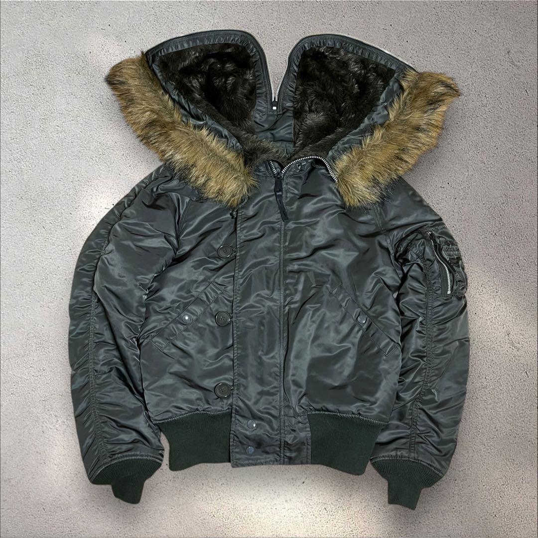 アルファインダストリーズ N-2B 現行　フライトジャケット　短丈　ファー