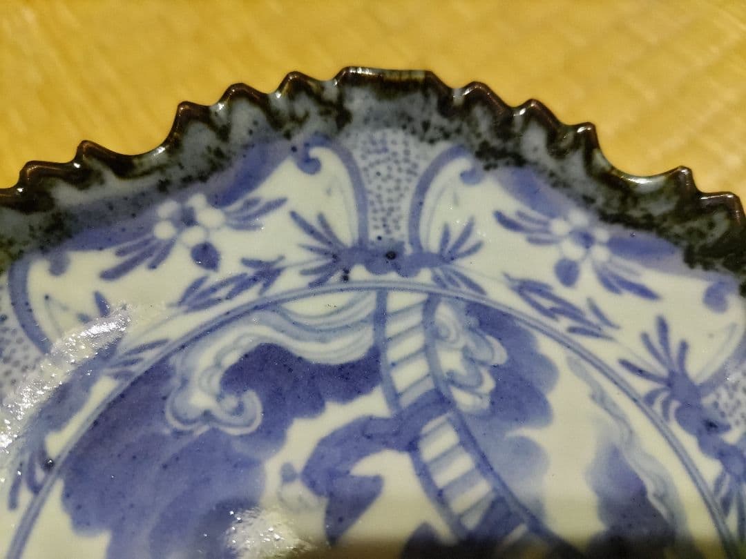 あっちゃん様　4枚価格　名工！初代　川瀬竹春　中国風　祥瑞　染付　３ツ足　皿