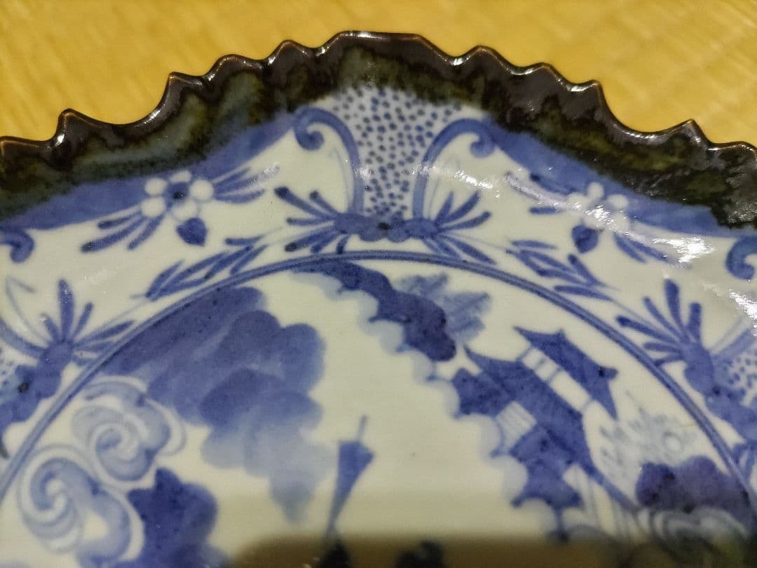 あっちゃん様　4枚価格　名工！初代　川瀬竹春　中国風　祥瑞　染付　３ツ足　皿