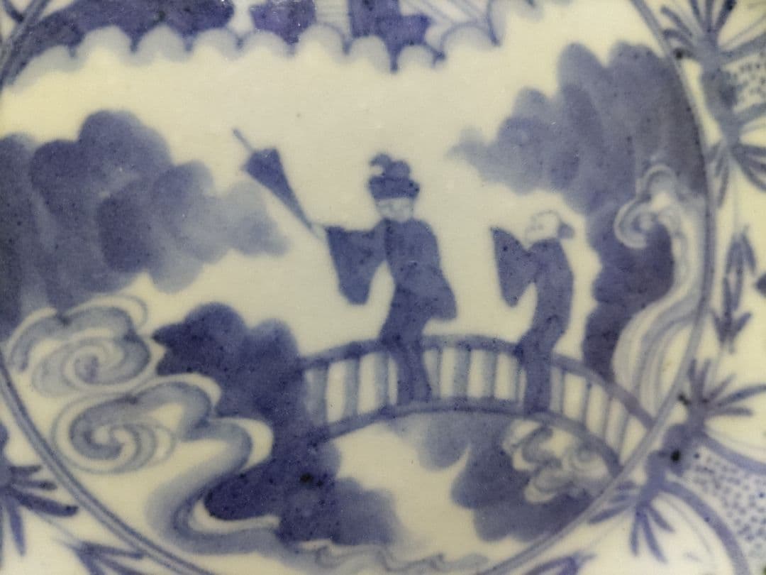 あっちゃん様　4枚価格　名工！初代　川瀬竹春　中国風　祥瑞　染付　３ツ足　皿