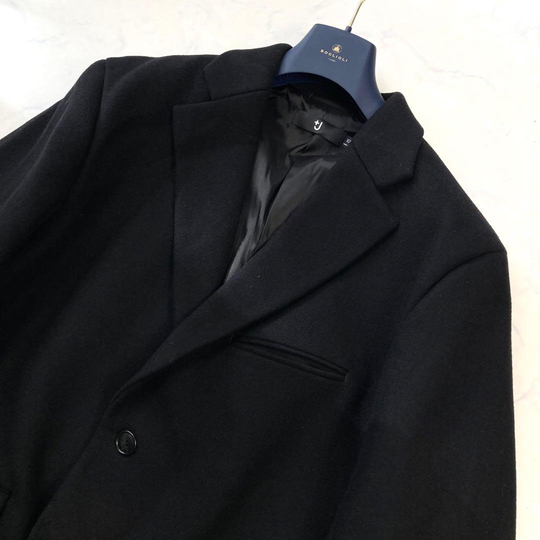 希少サイズ ユニクロ＋J ウール　チェスターコート　ブラック　XXL