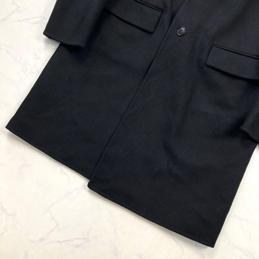 希少サイズ ユニクロ＋J ウール　チェスターコート　ブラック　XXL