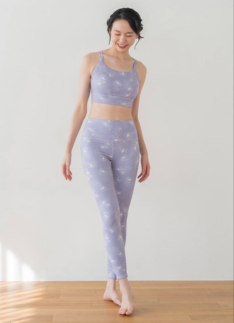 【SUKALA】フラワープリントセパレートタンクトップ& レギンス M