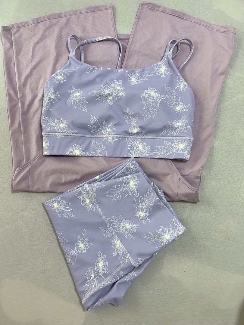 【SUKALA】フラワープリントセパレートタンクトップ& レギンス M