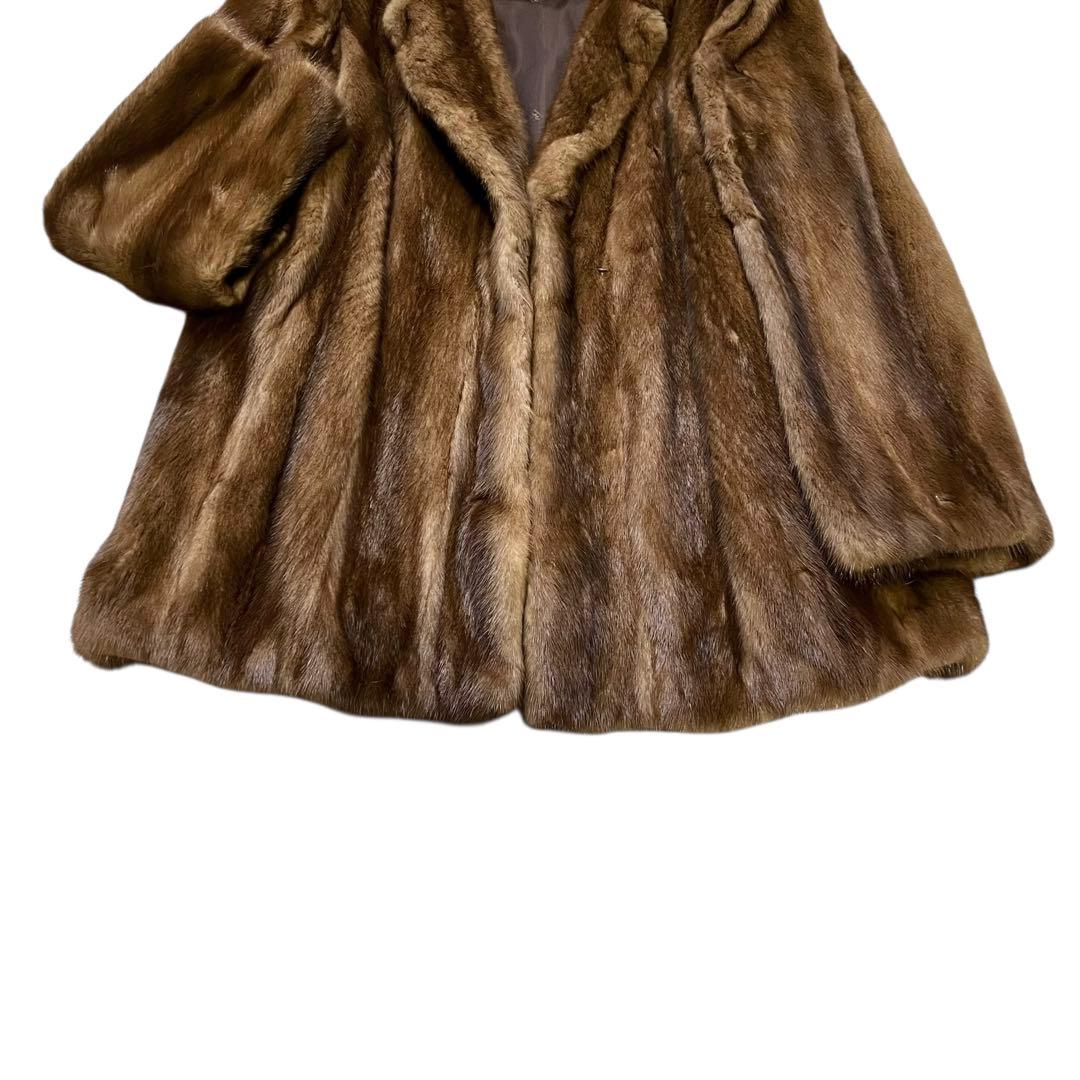 サガミンク デミバフミンク リアルファーコート 毛並み◎ なめし柔らか 13号