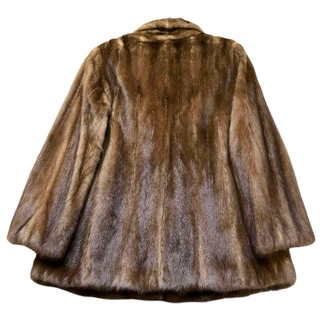 サガミンク デミバフミンク リアルファーコート 毛並み◎ なめし柔らか 13号