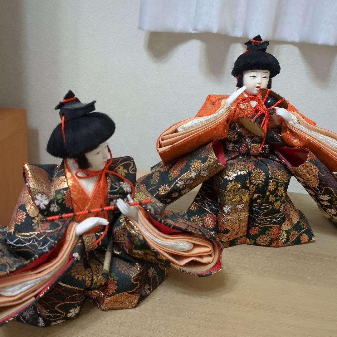 【shinsuke】お雛様七段飾り　人形15体+雪洞　桐箱入り　ビンテージ