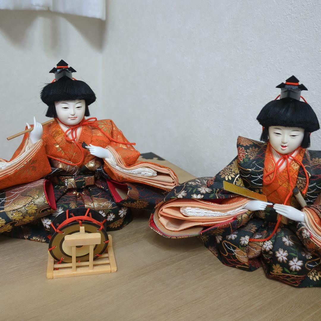 【shinsuke】お雛様七段飾り　人形15体+雪洞　桐箱入り　ビンテージ