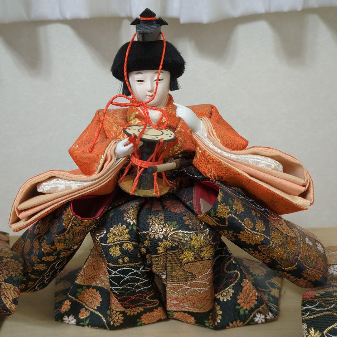 【shinsuke】お雛様七段飾り　人形15体+雪洞　桐箱入り　ビンテージ