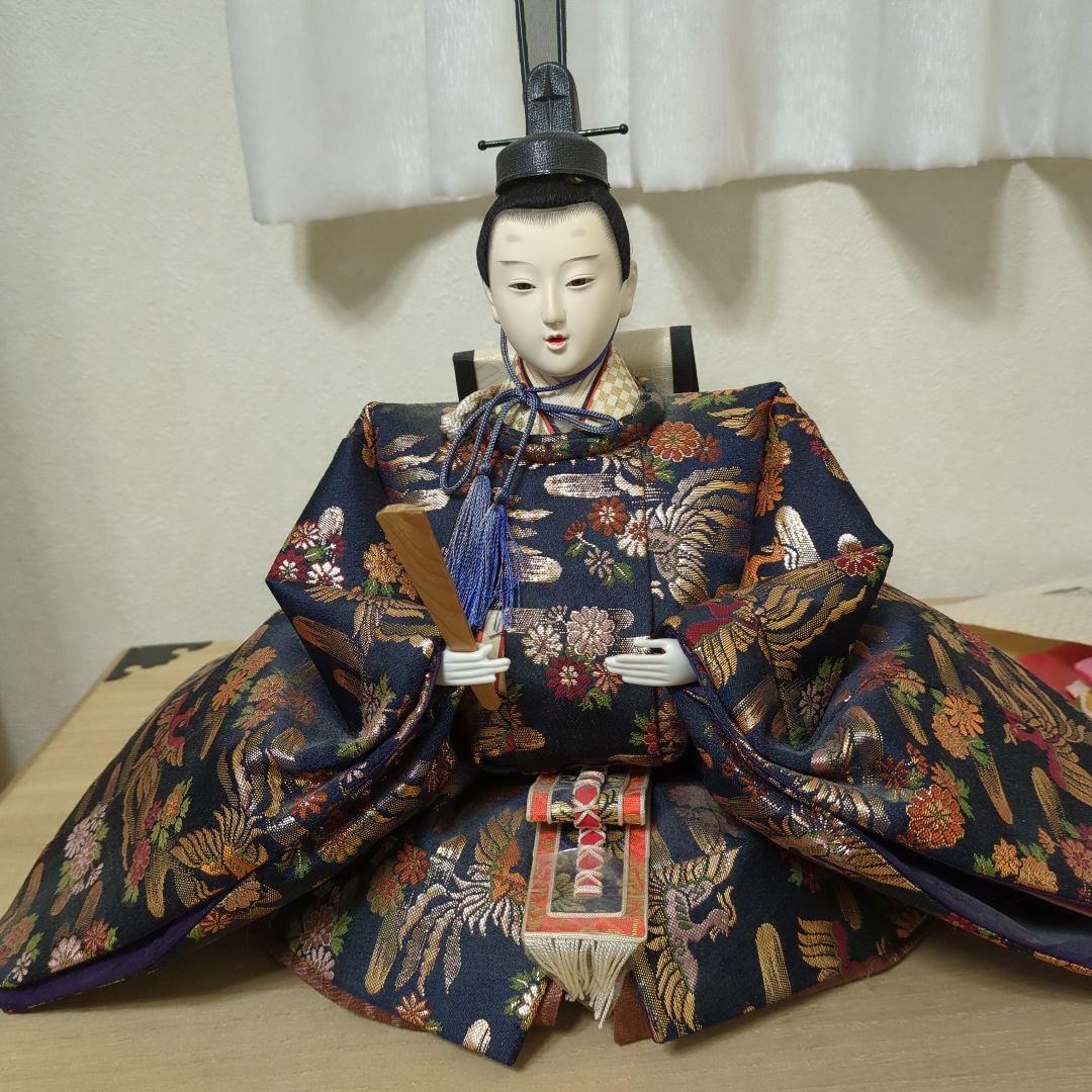 【shinsuke】お雛様七段飾り　人形15体+雪洞　桐箱入り　ビンテージ