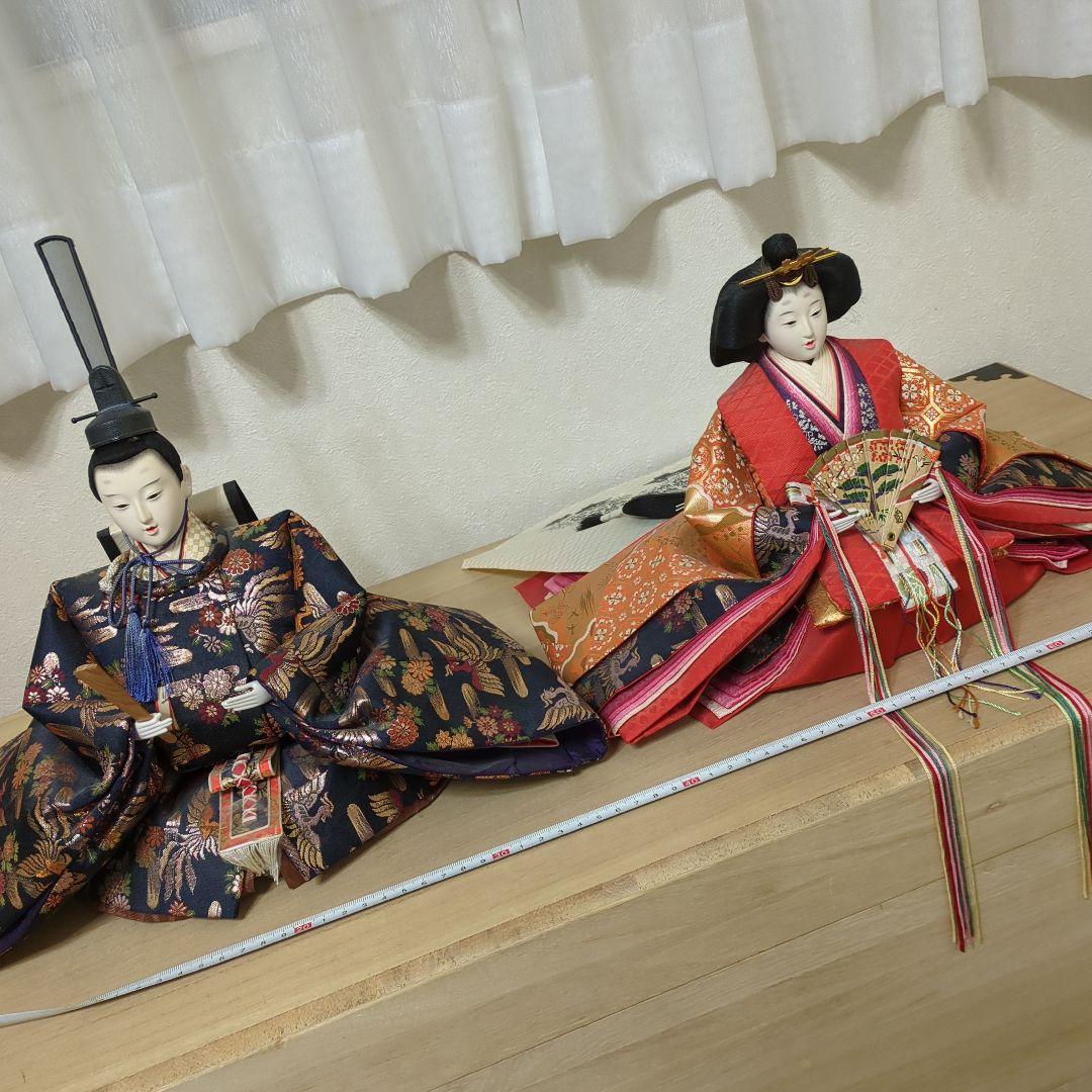 【shinsuke】お雛様七段飾り　人形15体+雪洞　桐箱入り　ビンテージ