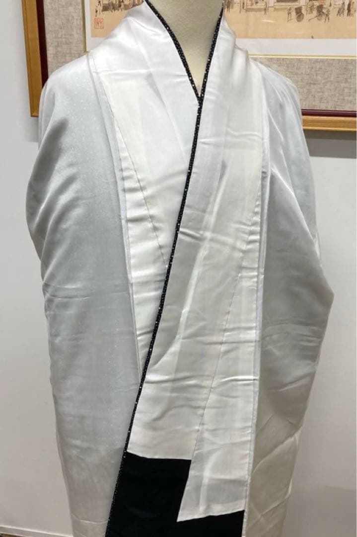 黒に白の水玉模様 小紋着物