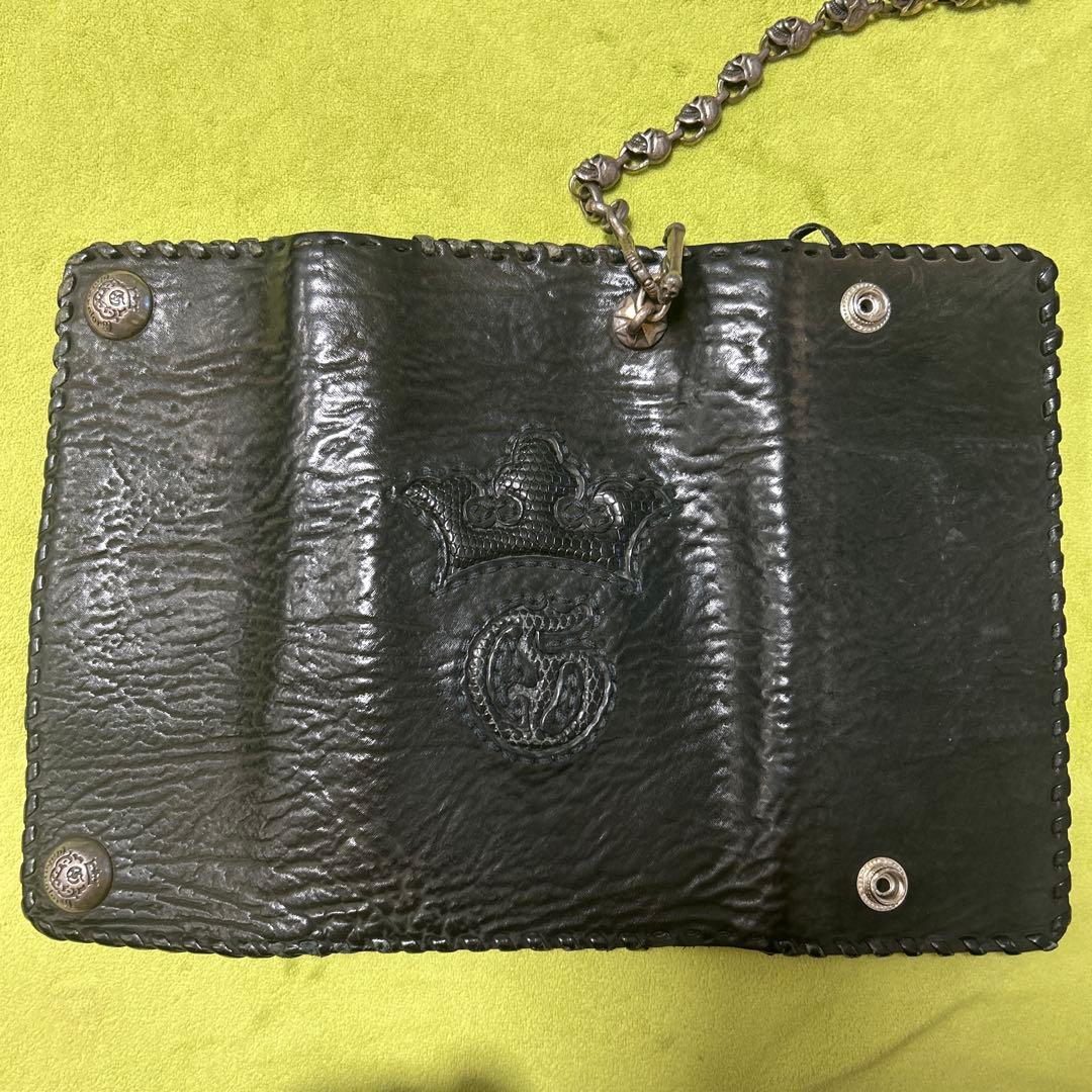 ブラックレザー ウォレットチェーン 925シルバー