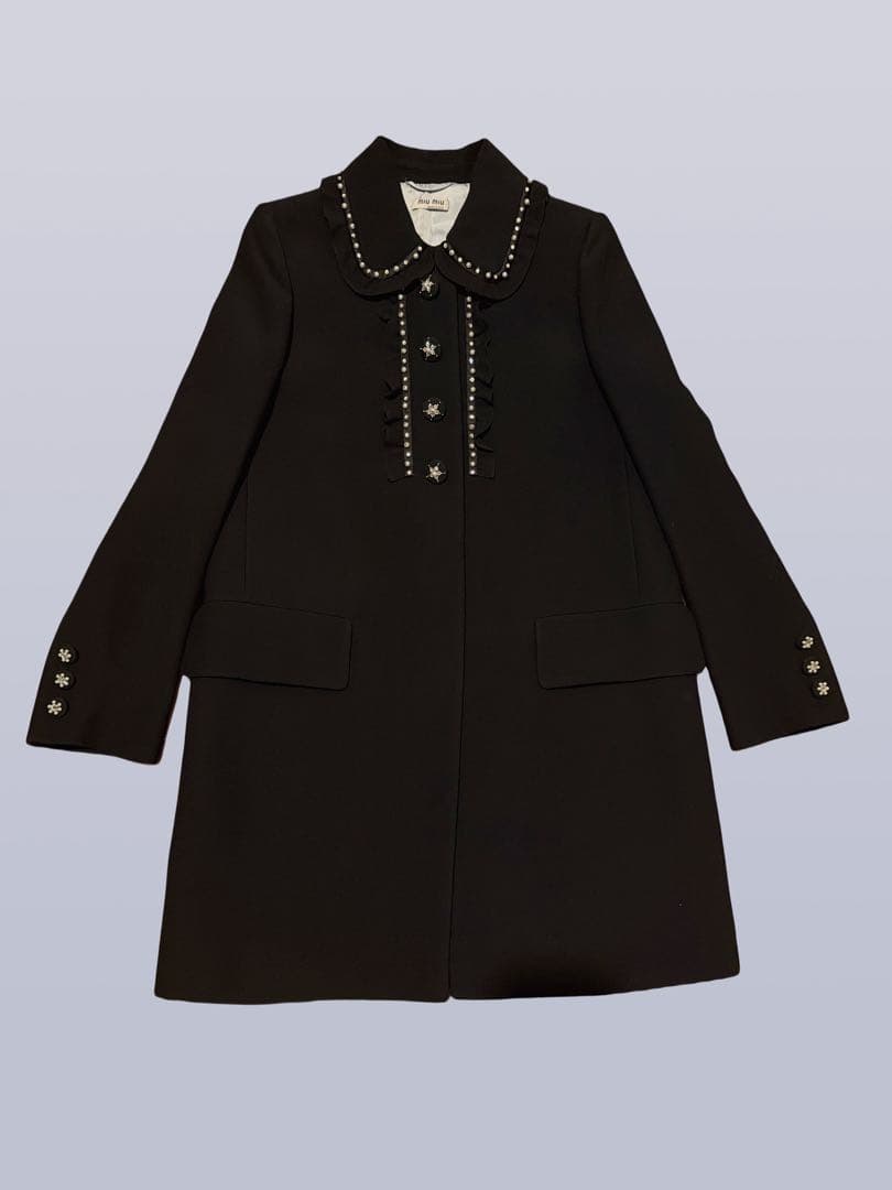 miu miu ブラック ロングコート
