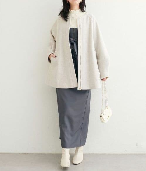 新品タグ付き ナチュラルクチュール☆〈osono〉２WAYノーカラーコート