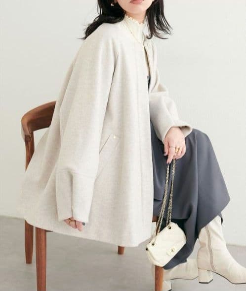 新品タグ付き ナチュラルクチュール☆〈osono〉２WAYノーカラーコート