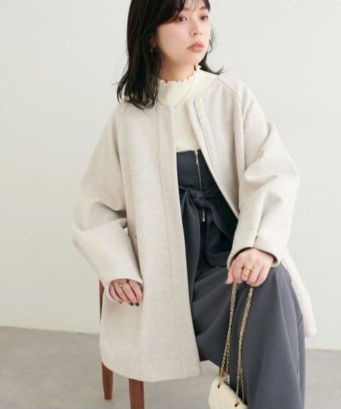 新品タグ付き ナチュラルクチュール☆〈osono〉２WAYノーカラーコート