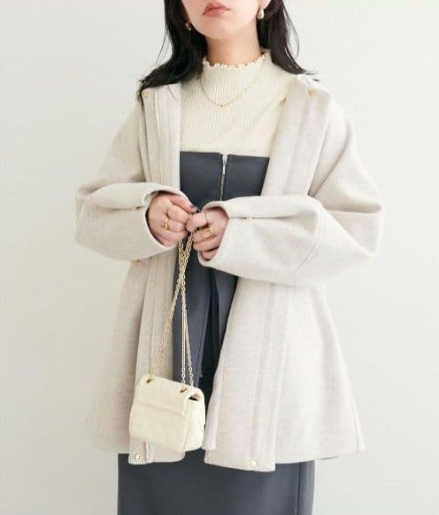 新品タグ付き ナチュラルクチュール☆〈osono〉２WAYノーカラーコート