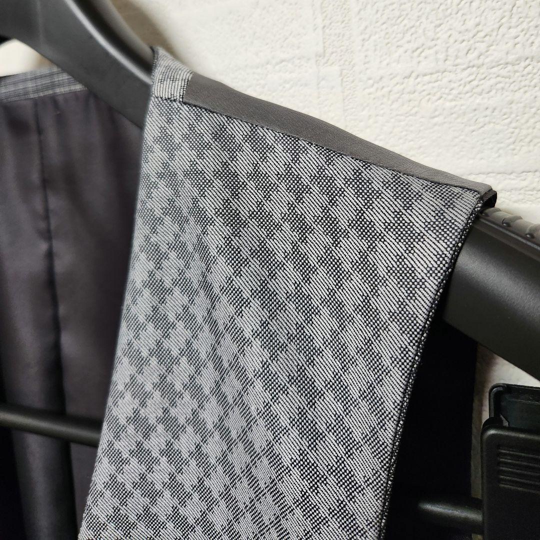 スーツカンパニー　メンズスーツ　スリーピース　グレーチェック　リバーシブルベスト