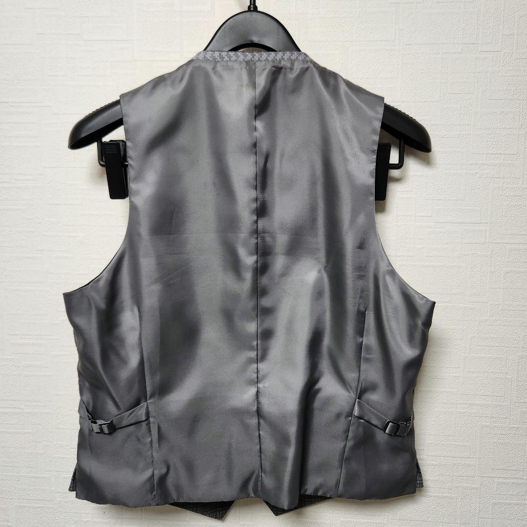 スーツカンパニー　メンズスーツ　スリーピース　グレーチェック　リバーシブルベスト