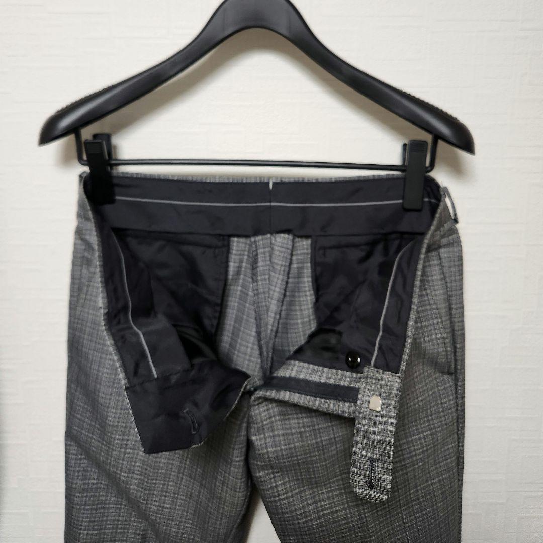 スーツカンパニー　メンズスーツ　スリーピース　グレーチェック　リバーシブルベスト