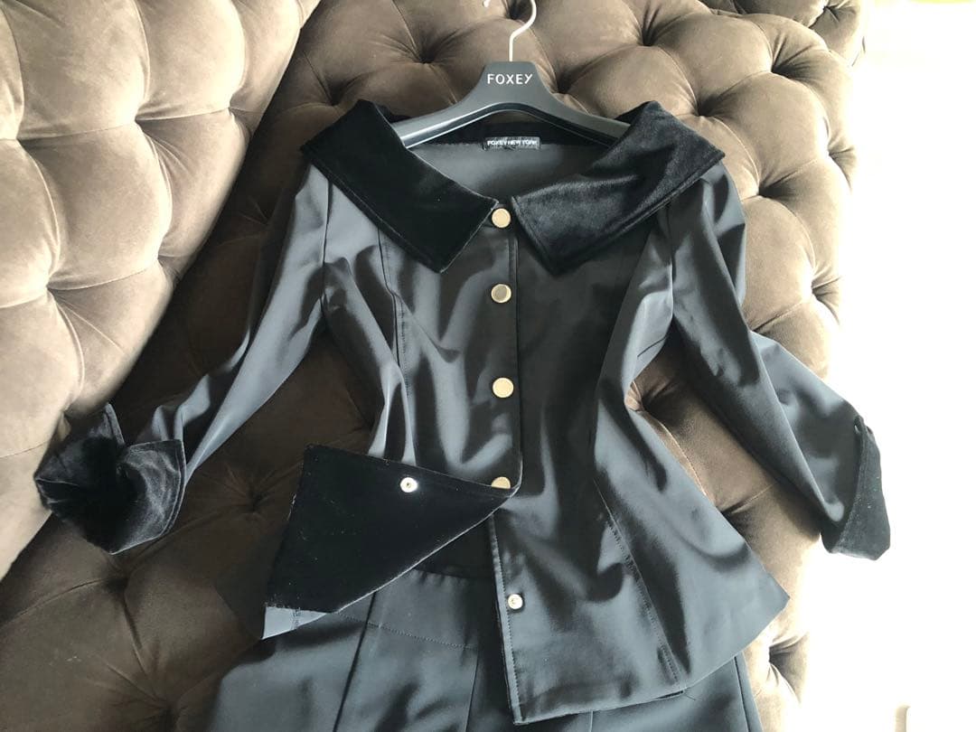 フォクシー★FOXEY★マジックスタイルジャケット★ベロア襟★