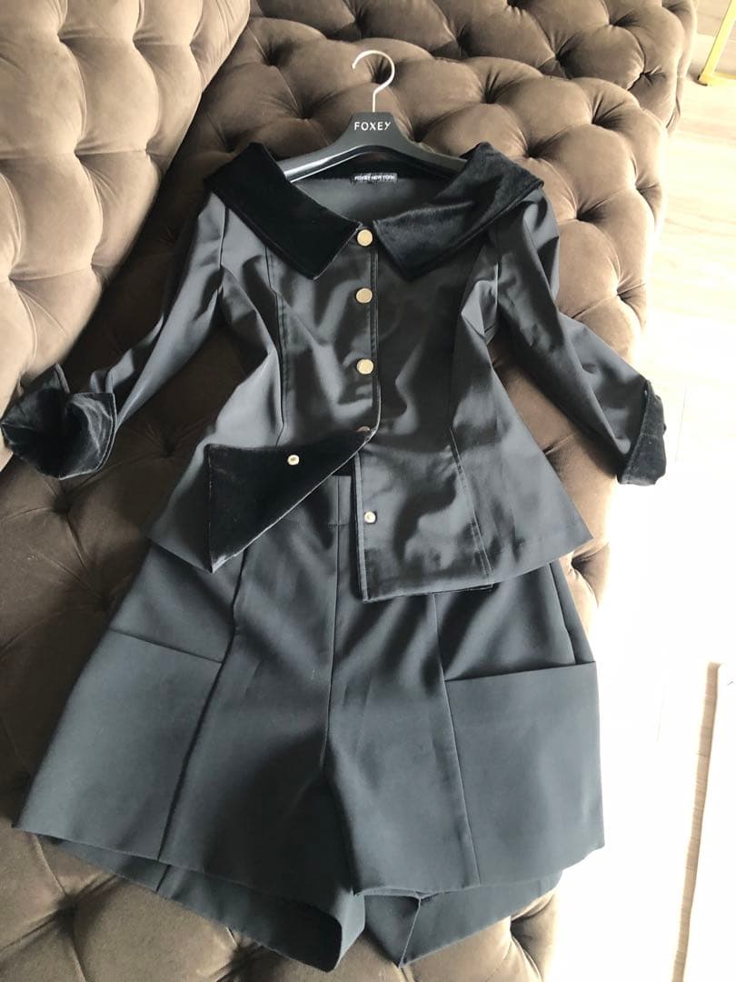 フォクシー★FOXEY★マジックスタイルジャケット★ベロア襟★